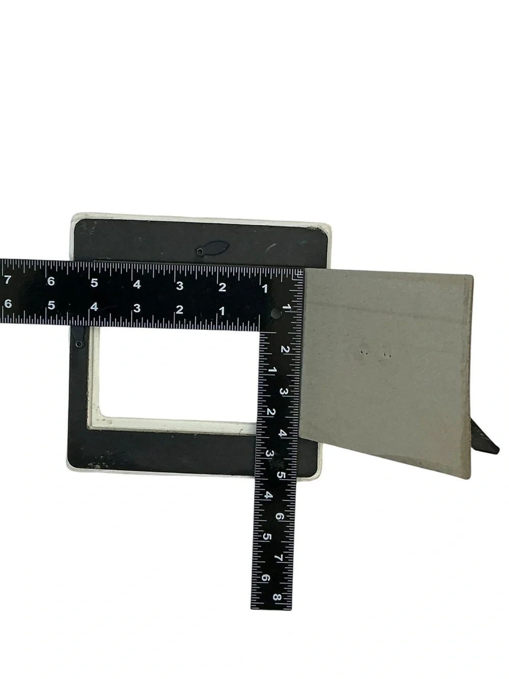 Retirement Photo Frame Vintage Enesco Ceramic Glass Cover Square White Black